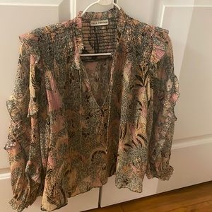Ulla Johnson blouse, size 4 (sm). Silk/ cotton blend. Immaculate. Worn 2x’s.